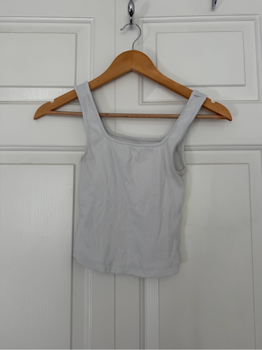 Old Navy White Ribbed Square Neck Tank